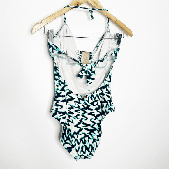 VIX by PAULA HERMANNY Halter open back one piece swimsuit bejeweled womens 8 - Picture 5 of 7